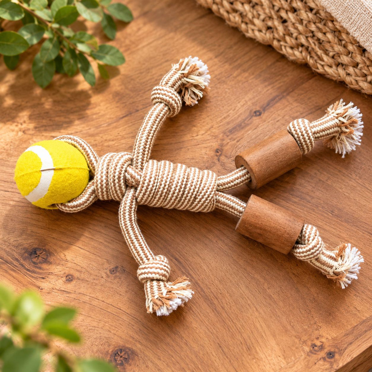Pupazzo in corda con pallina e legno di caffè "Rope Ranger"
