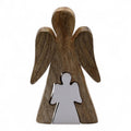 Angelo nell'angelo in legno di mango e smalto bianco – 15 cm