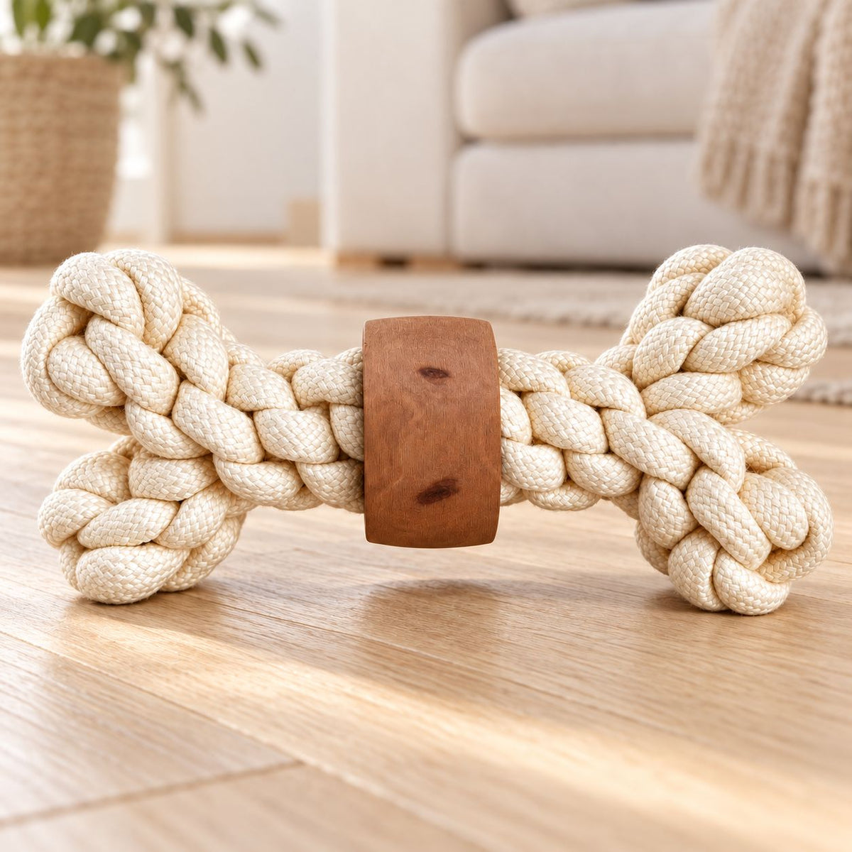 Osso in corda e legno di caffè "Power Knot"