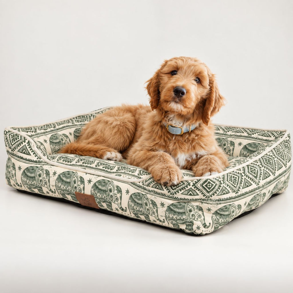 Cuccia Lucky Elephant verde – 60 × 50 × 14 cm