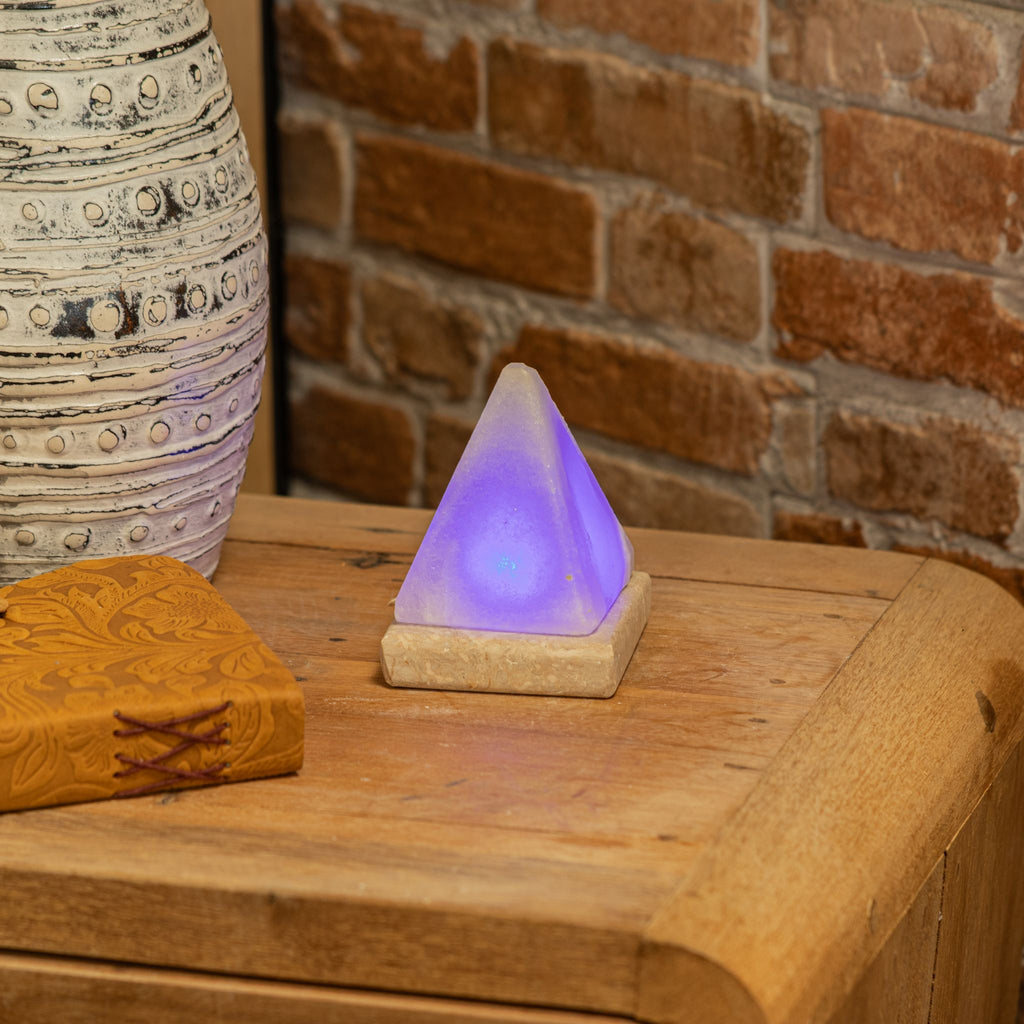 Lampada piramide in sale bianco USB – 9 cm, luce multicolore