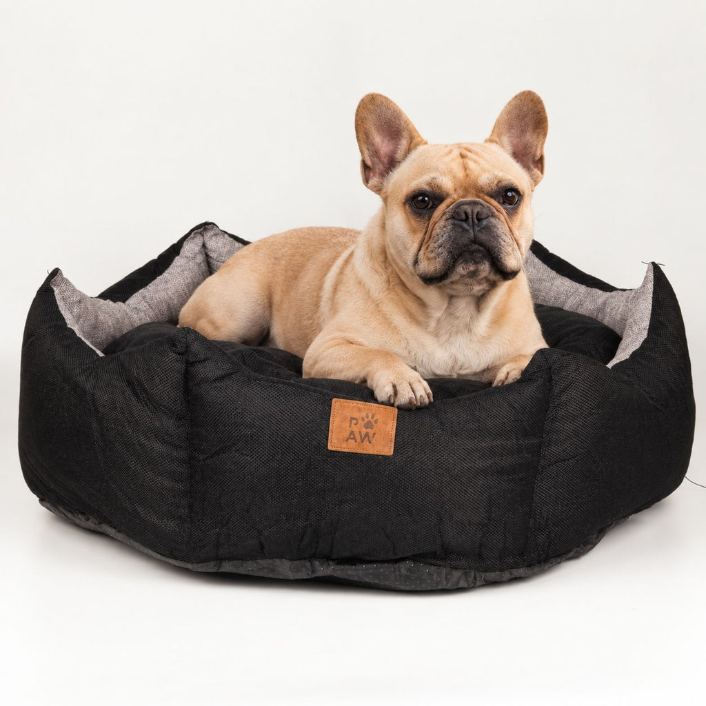 Cuccia a corona Royal nera e grigia – grande, 60 × 60 × 26 cm