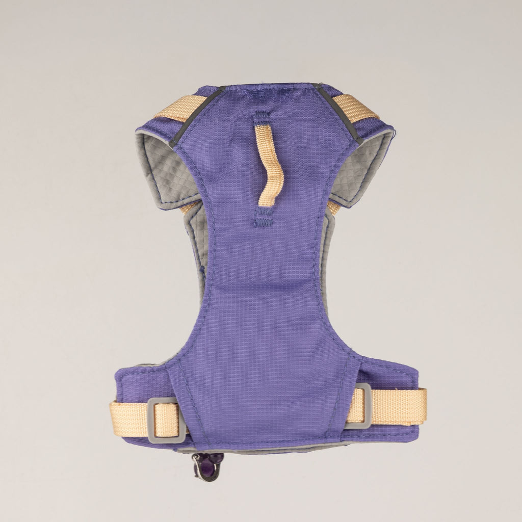 Pettorina Guardian lavanda con ciondolo in ametista – taglia XS (2–4 kg)