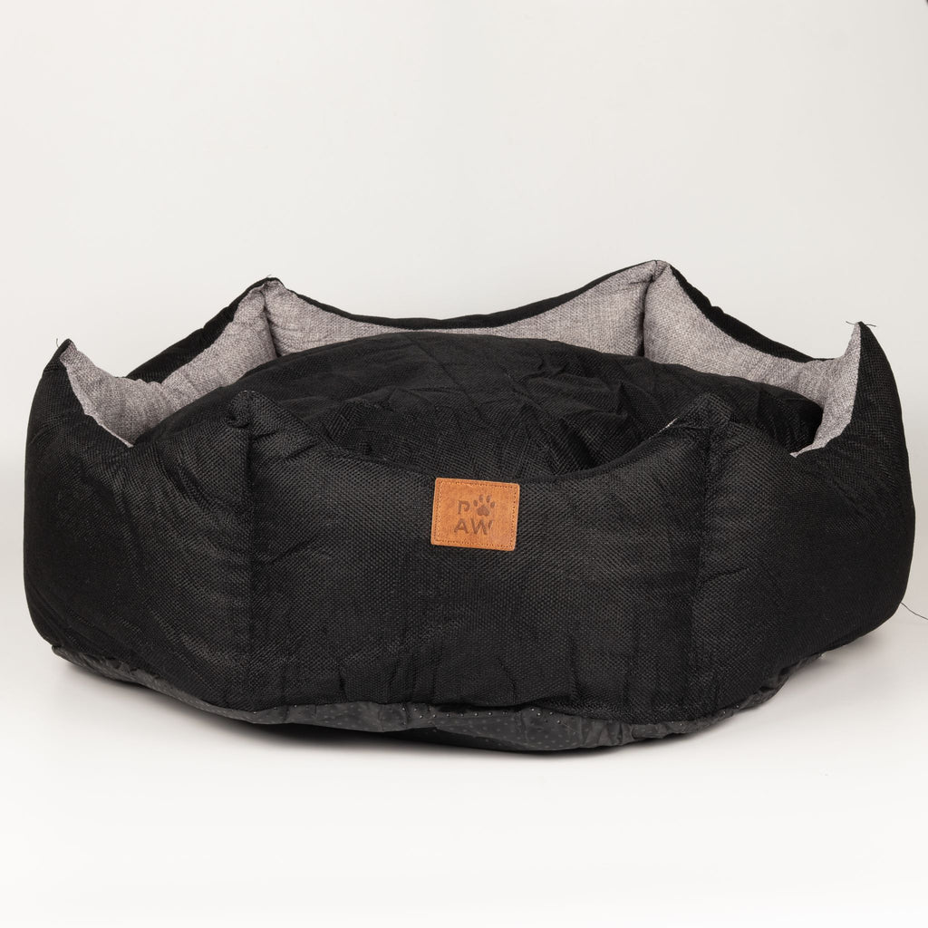 Cuccia a corona Royal nera e grigia – grande, 60 × 60 × 26 cm