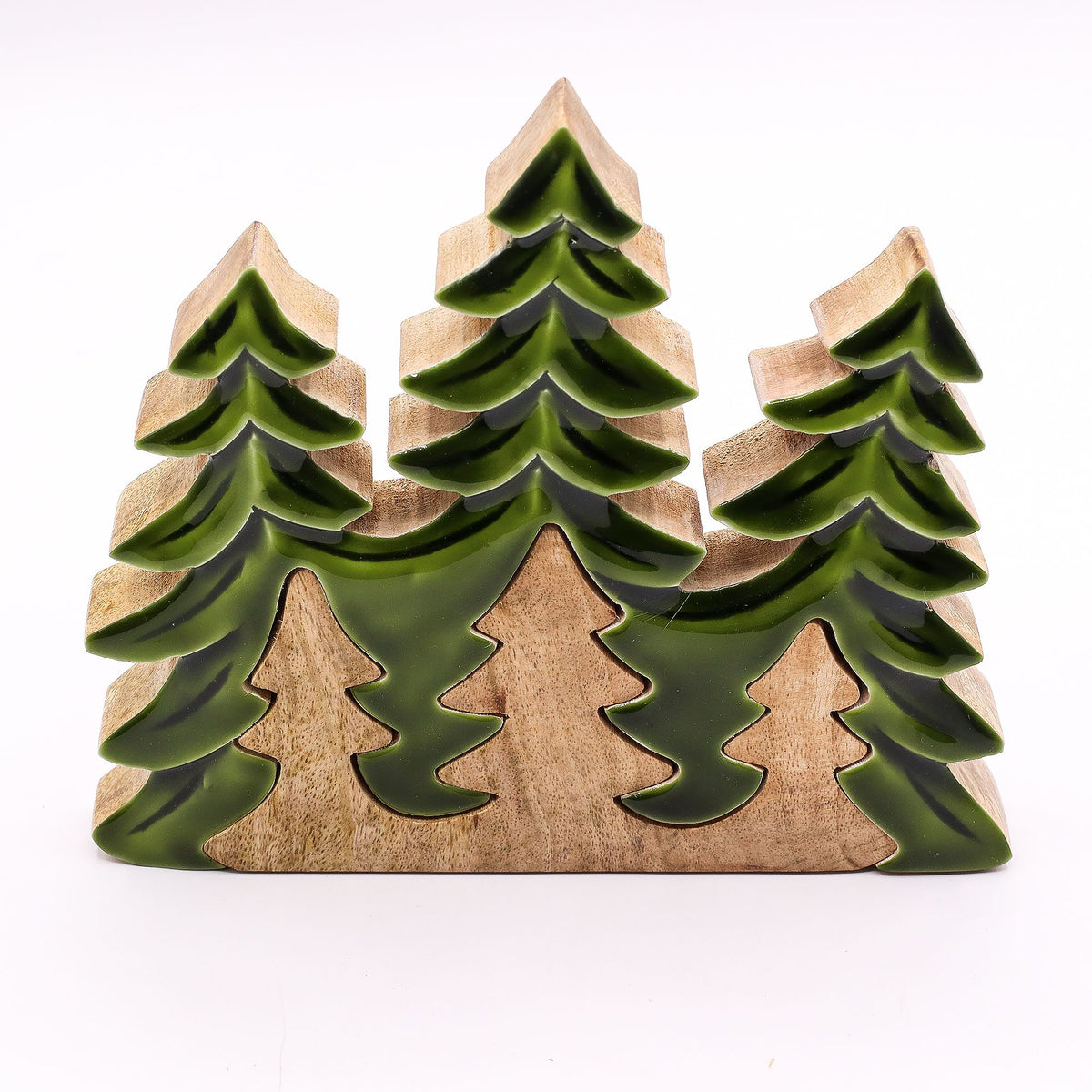 Decorazione 3D in legno "Tre alberi" – 20 x 23 cm