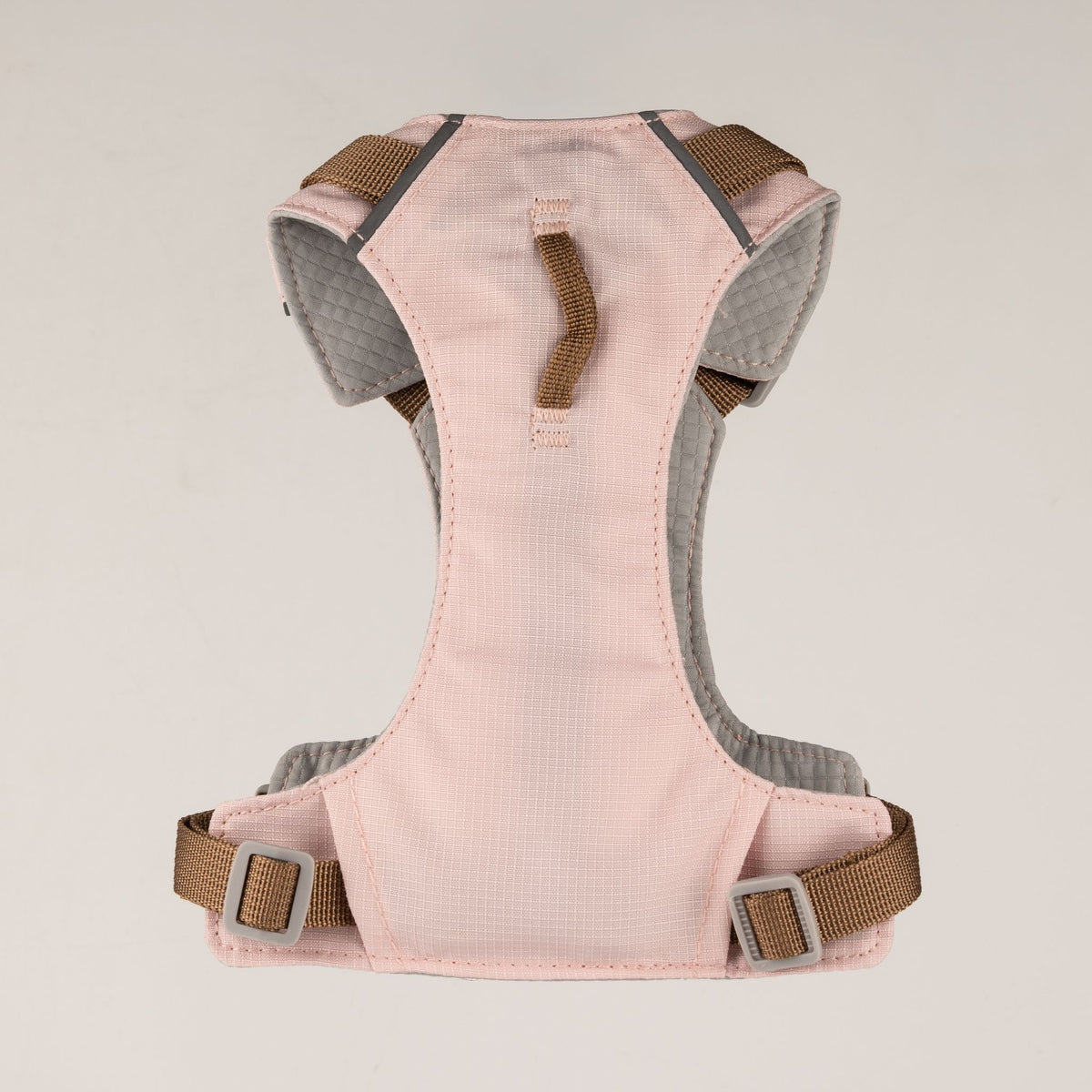 Pettorina Guardian rosa cipria con ciondolo in quarzo rosa – taglia S (4–8 kg)