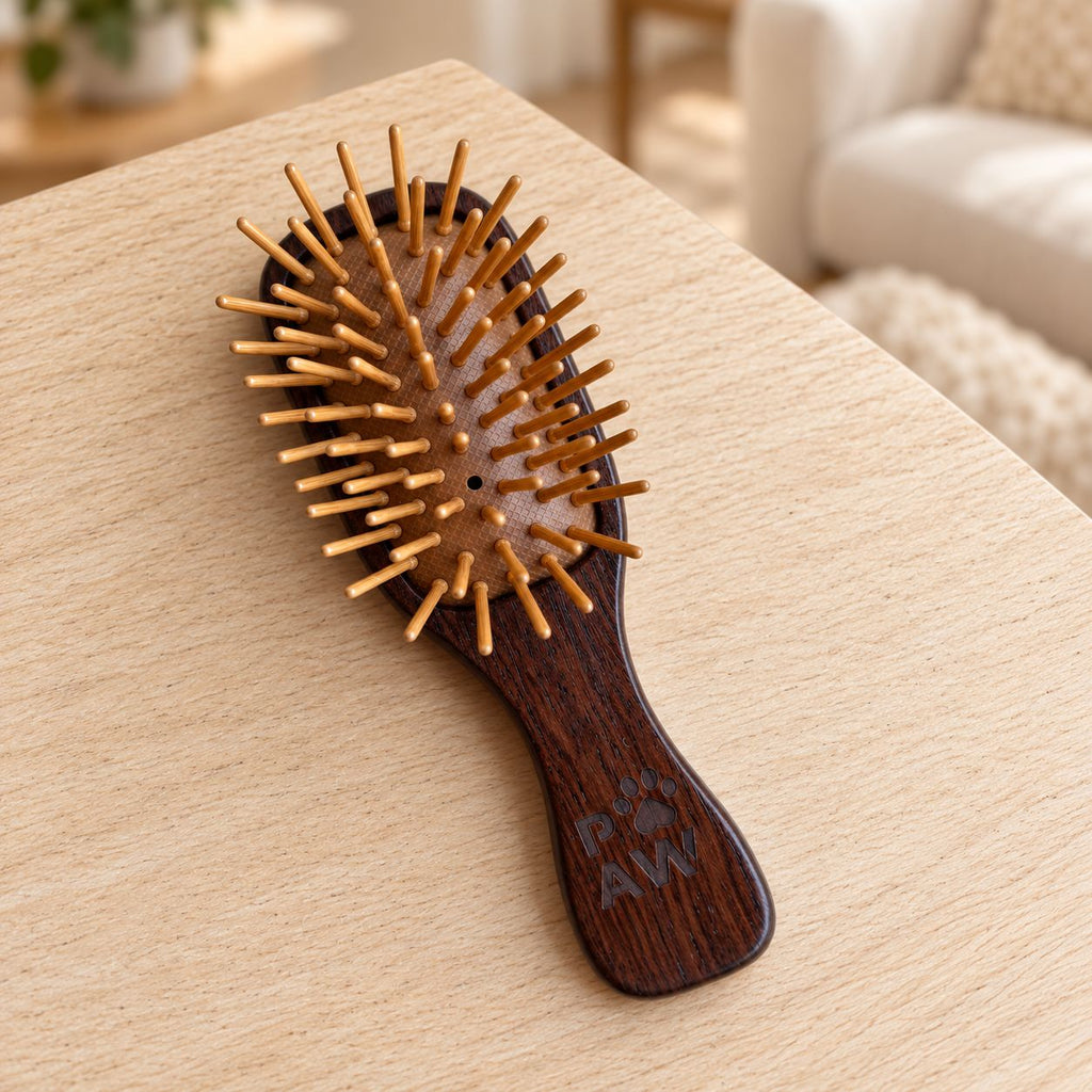 Mini spazzola massaggiante con dentini in bambù