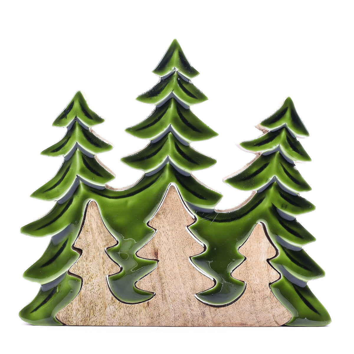 Decorazione 3D in legno "Tre alberi" – 20 x 23 cm