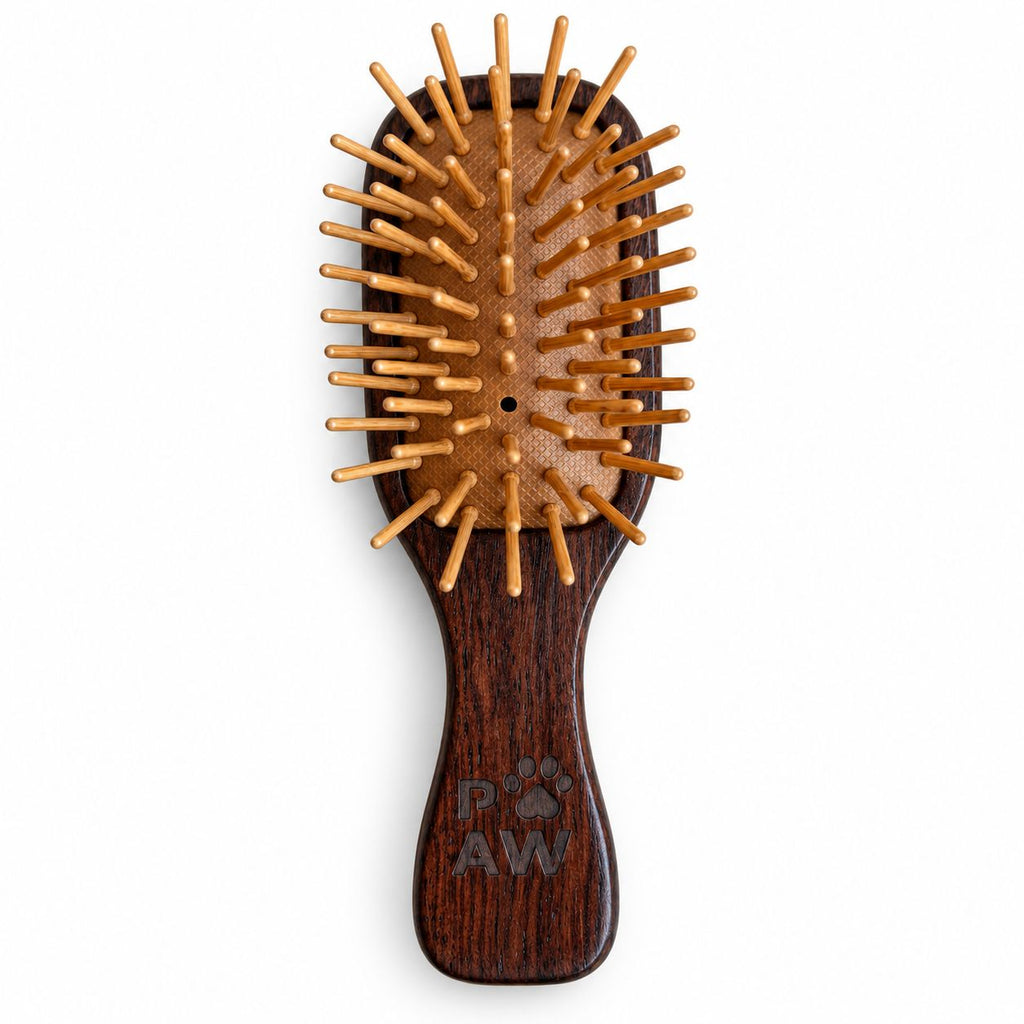 Mini spazzola massaggiante con dentini in bambù