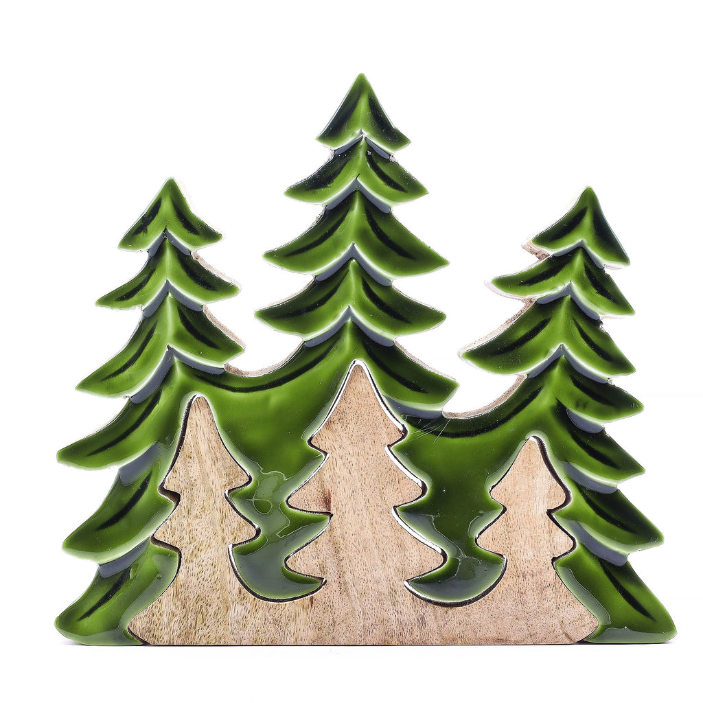 Decorazione 3D in legno "Tre alberi" – 20 x 23 cm