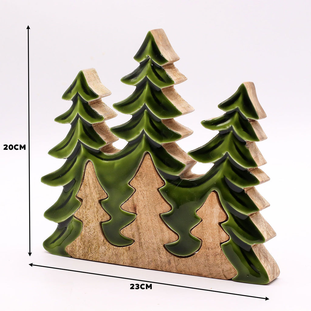 Decorazione 3D in legno "Tre alberi" – 20 x 23 cm