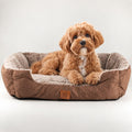 Cuccia in peluche Teddy marrone – piccola, 60 × 45 × 17 cm