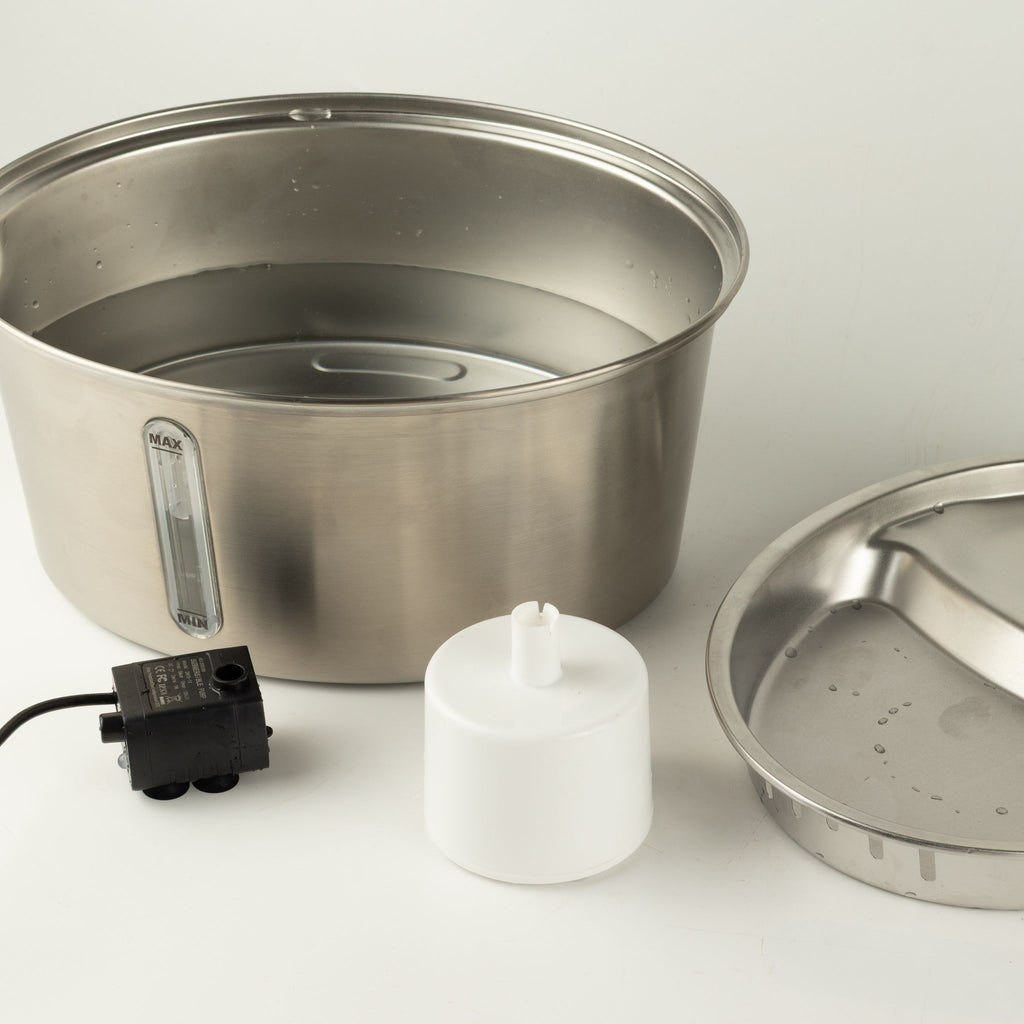 Fontanella elettrica per animali in acciaio inox – 2,5 litri, USB
