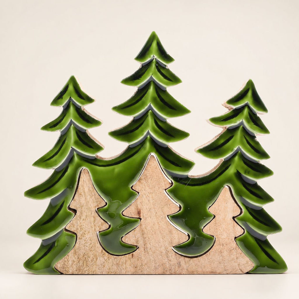 Decorazione 3D in legno "Tre alberi" – 20 x 23 cm