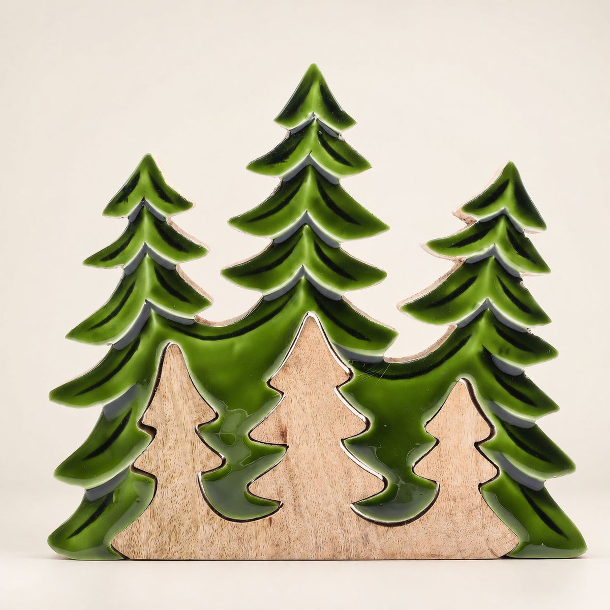 Decorazione 3D in legno "Tre alberi" – 20 x 23 cm