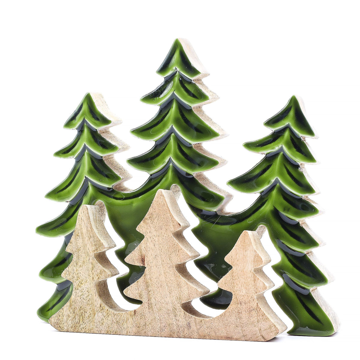 Decorazione 3D in legno "Tre alberi" – 20 x 23 cm