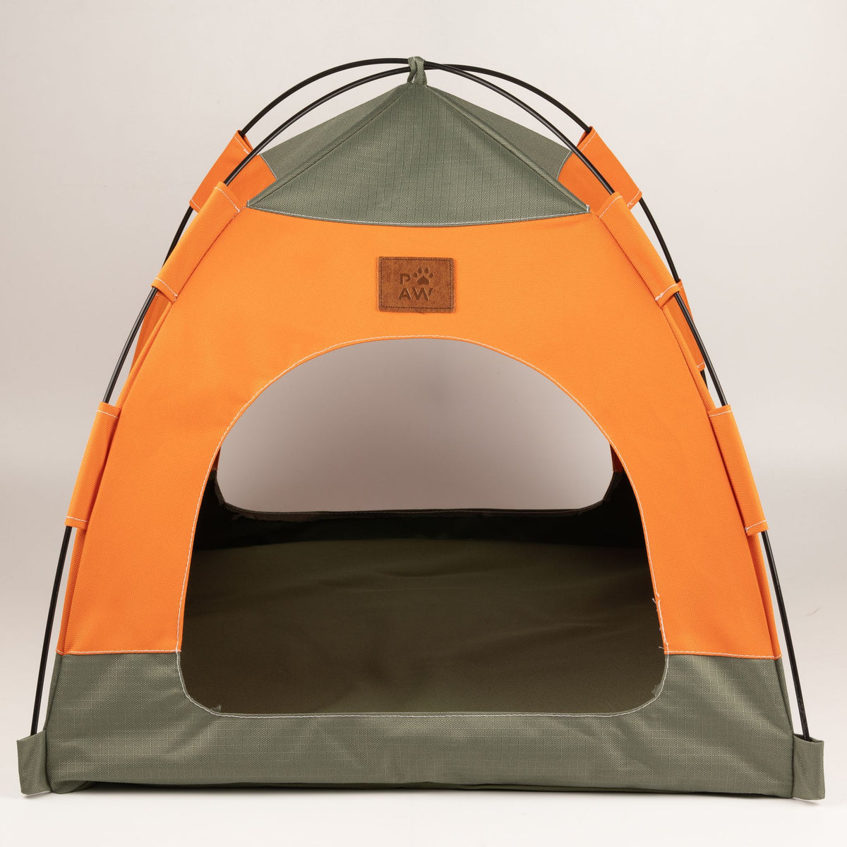 Cuccia a tenda verde e arancione – 48 × 48 × 40 cm