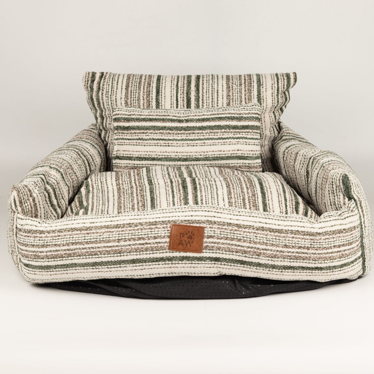 Cuccia a divanetto a righe marroni – media, 60 × 60 × 28 cm