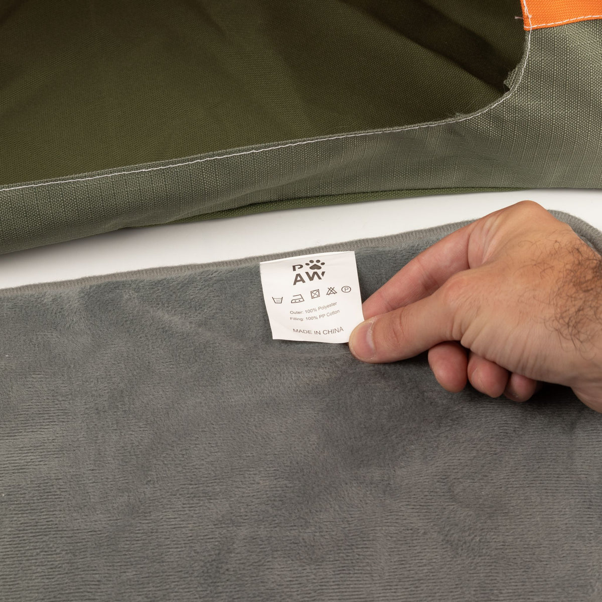 Cuccia a tenda verde e arancione – 48 × 48 × 40 cm