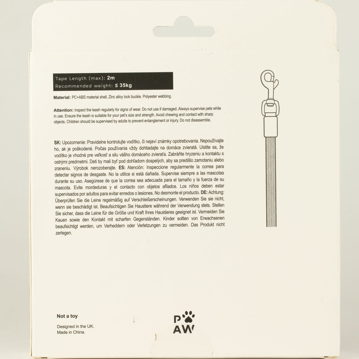 Guinzaglio avvolgibile Elephant Strap marrone – 2 m