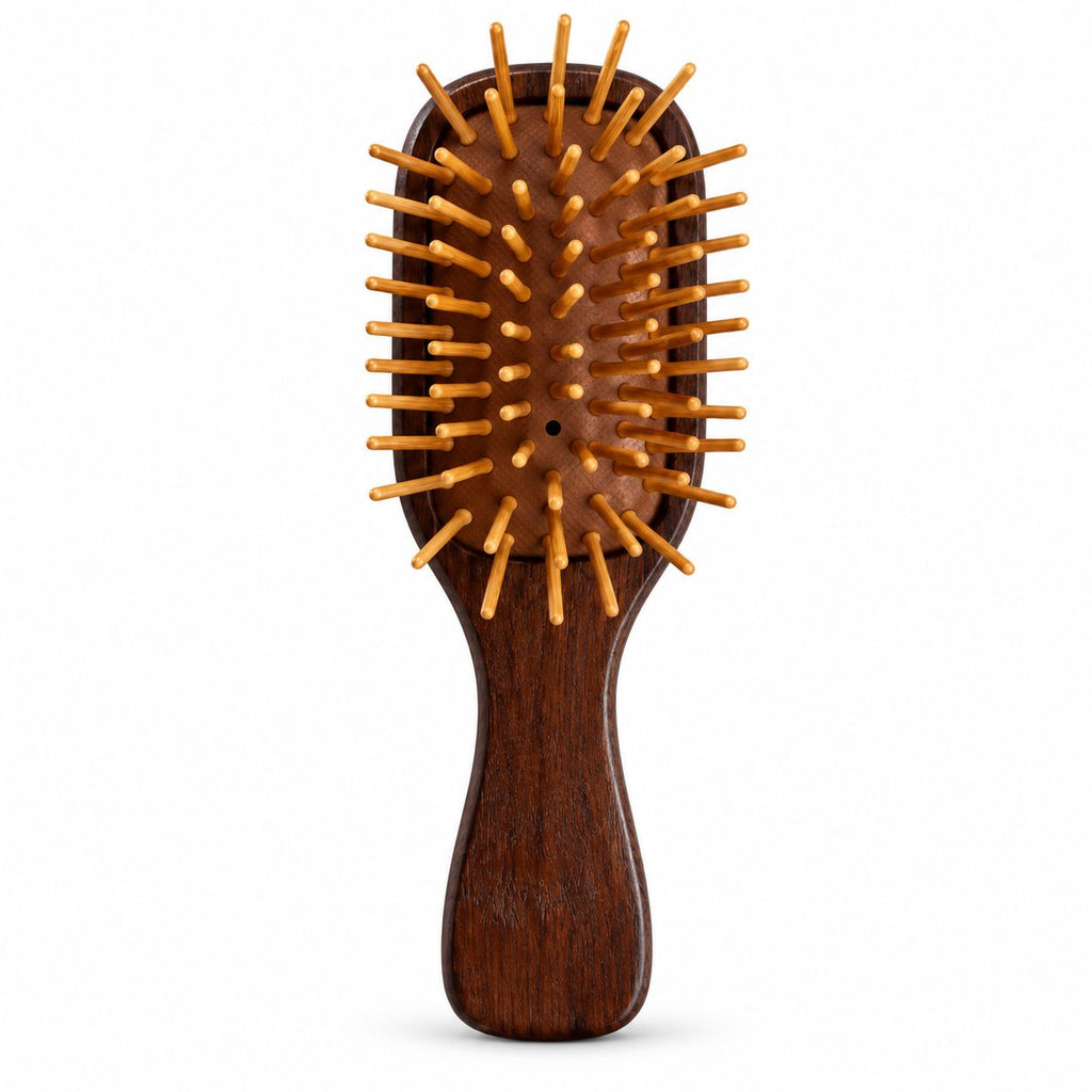 Mini spazzola massaggiante con dentini in bambù