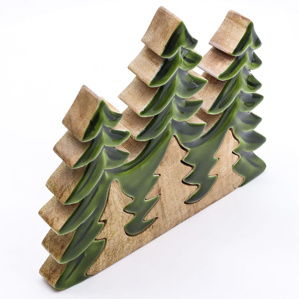Decorazione 3D in legno "Tre alberi" – 20 x 23 cm