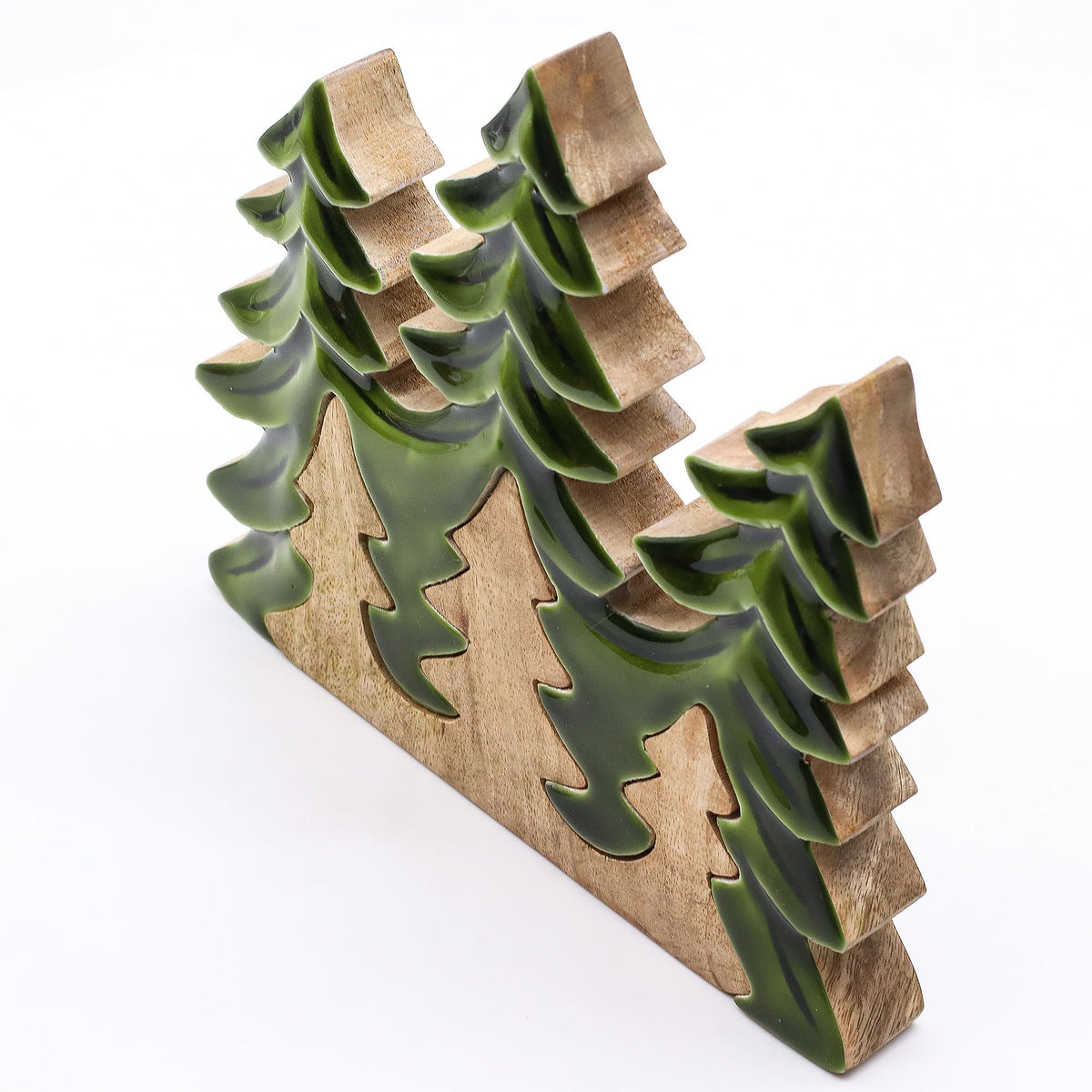 Decorazione 3D in legno "Tre alberi" – 20 x 23 cm